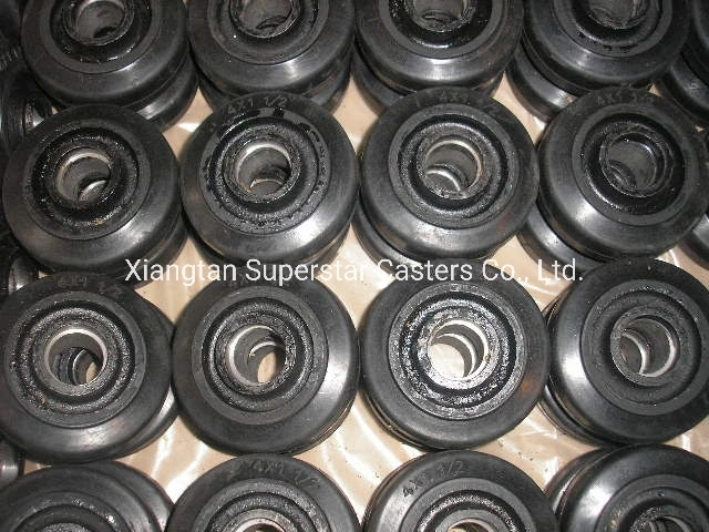 10" Manufacturer High Strength Black Rubber Cast Iron Core Wheels