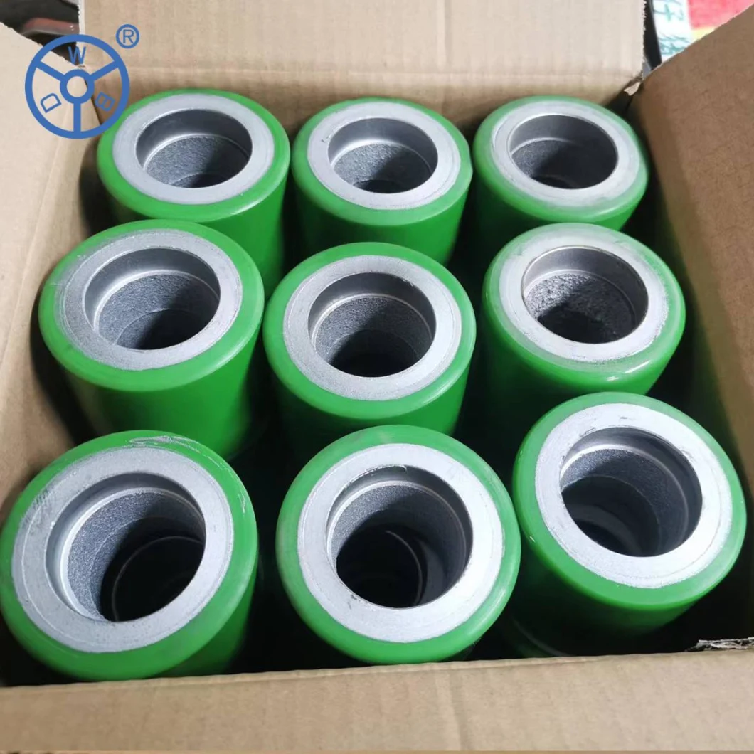 Ylcaster Green Wheel for Pallet Truck Polyurethane Roller Heavy Duty Caster Cast Iron PU Wheel with 6204 Bearing Forklift Part