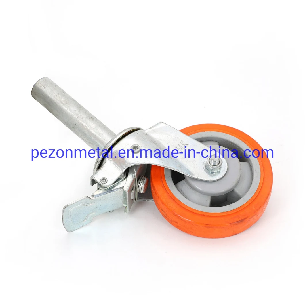 Scaffolding Caster Wheel PU or Rubber Black, Red, Orange Color