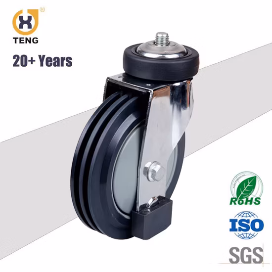 Carrinho de supermercado com haste giratória de 5 polegadas com rodízio para escada rolante