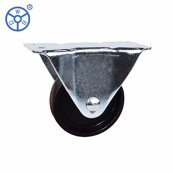 Wbd 50/63/75/100mm rodízio de plástico de baixo perfil roda rodízio de travamento preto PP roda rodízio com freio carga pequena, mas alta para móveis e equipamentos